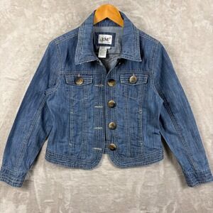 Vintage Live A Little Womens M Cotton Denim Jacket Blue Lightweight Western Y2K